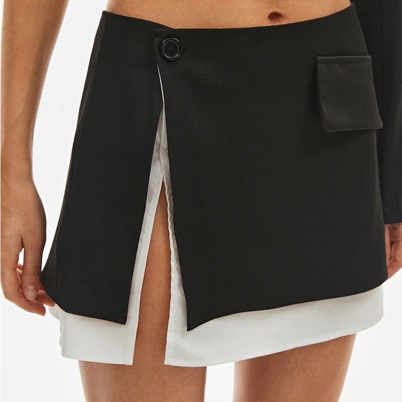 Split Hem Colorblock Mini Skirt XS NEW - Picture 4 of 12
